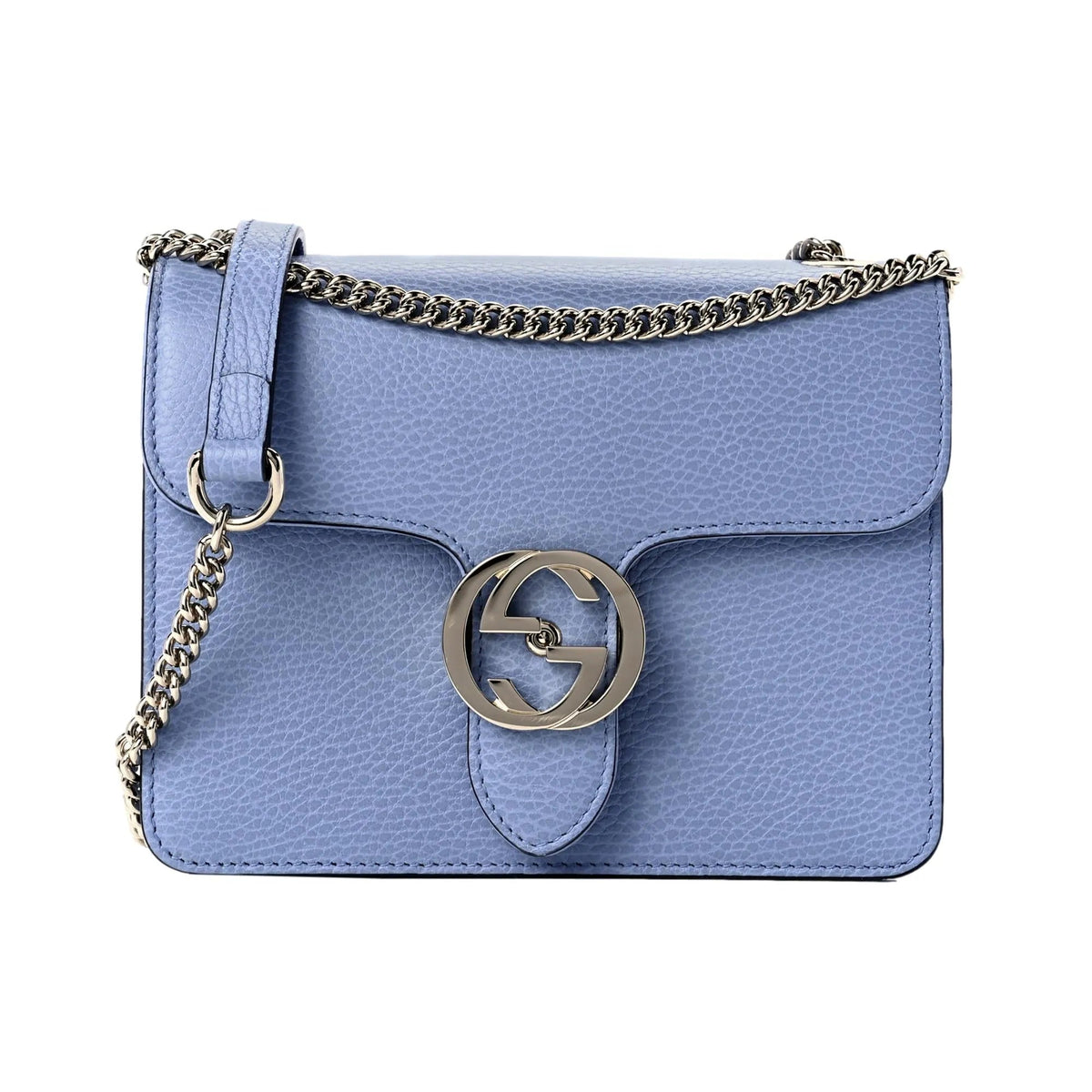 Gucci Icon GG Interlocking Mineral Blue Calf Leather Crossbody Bag - Handbags - Clayton's Online Store