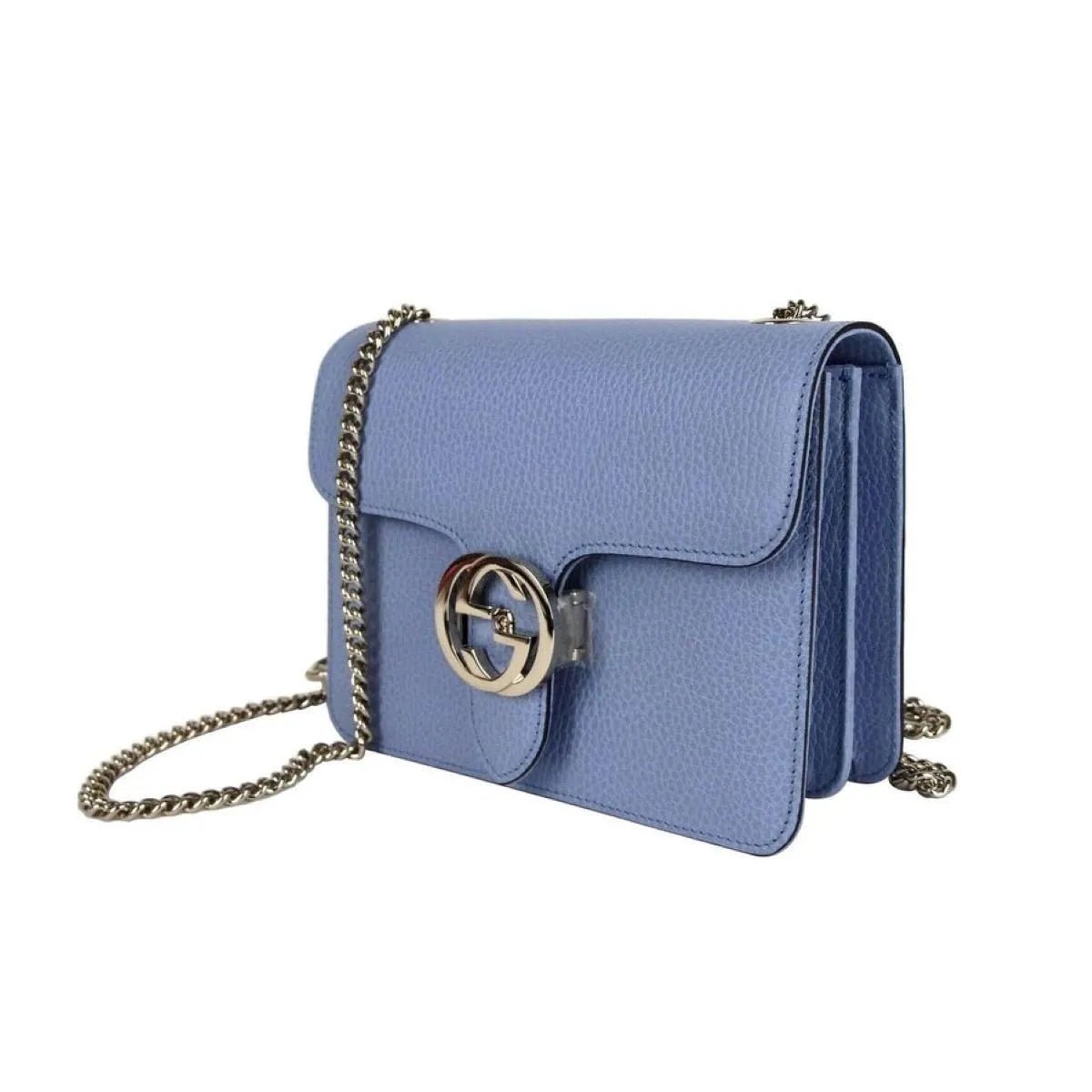 Gucci Icon GG Interlocking Mineral Blue Calf Leather Crossbody Bag - Handbags - Clayton's Online Store