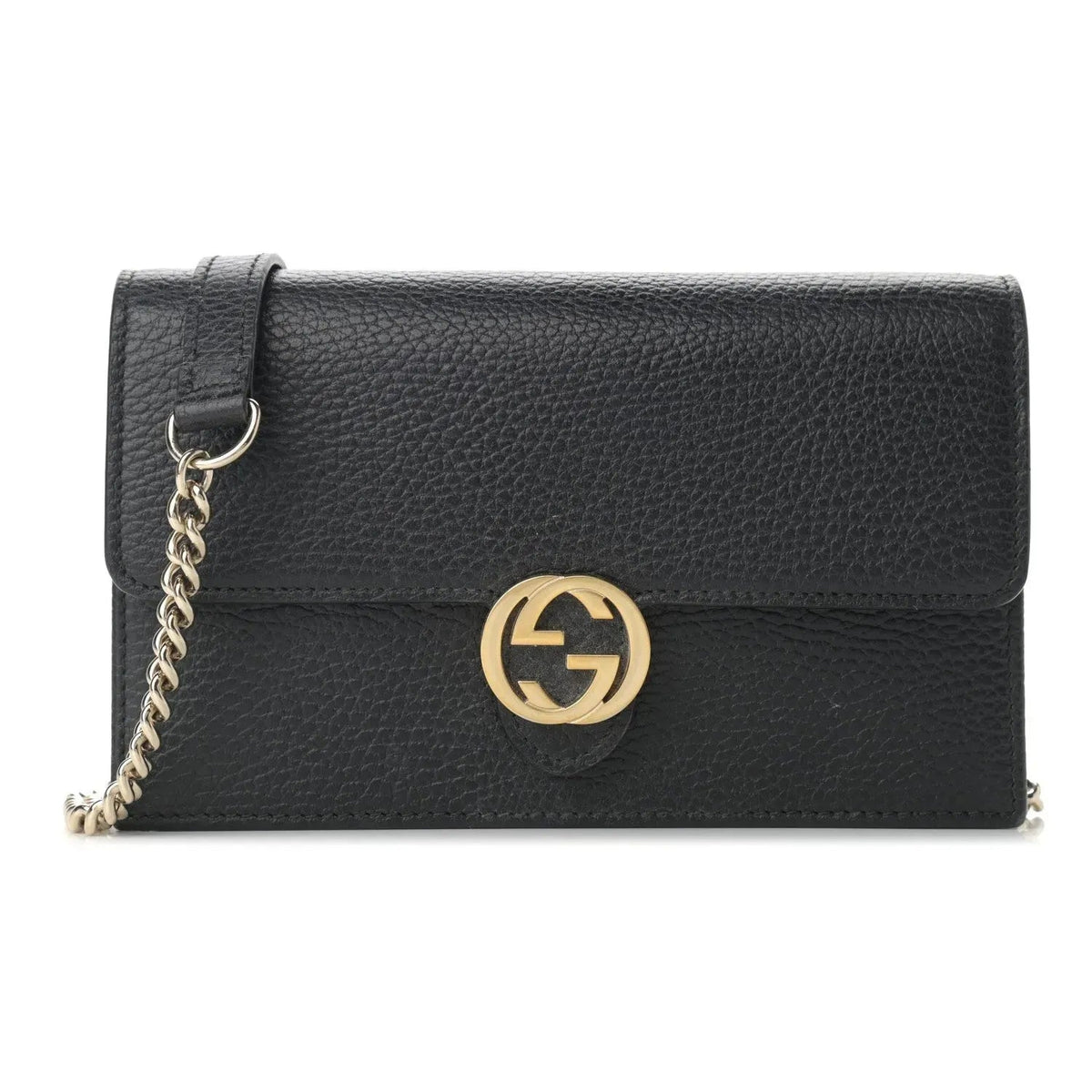 Gucci Marmont Black Dollar Calfskin Leather Interlocking GG Bag - Handbags - Clayton's Online Store