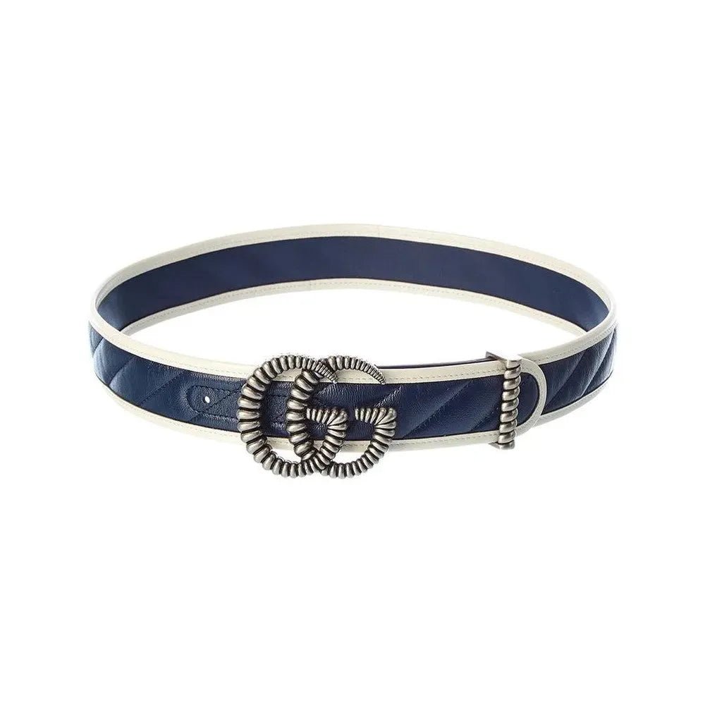 Gucci Marmont Torchon GG Blue Belt Leather Size 90/36 576202 - Belts - Clayton's Online Store