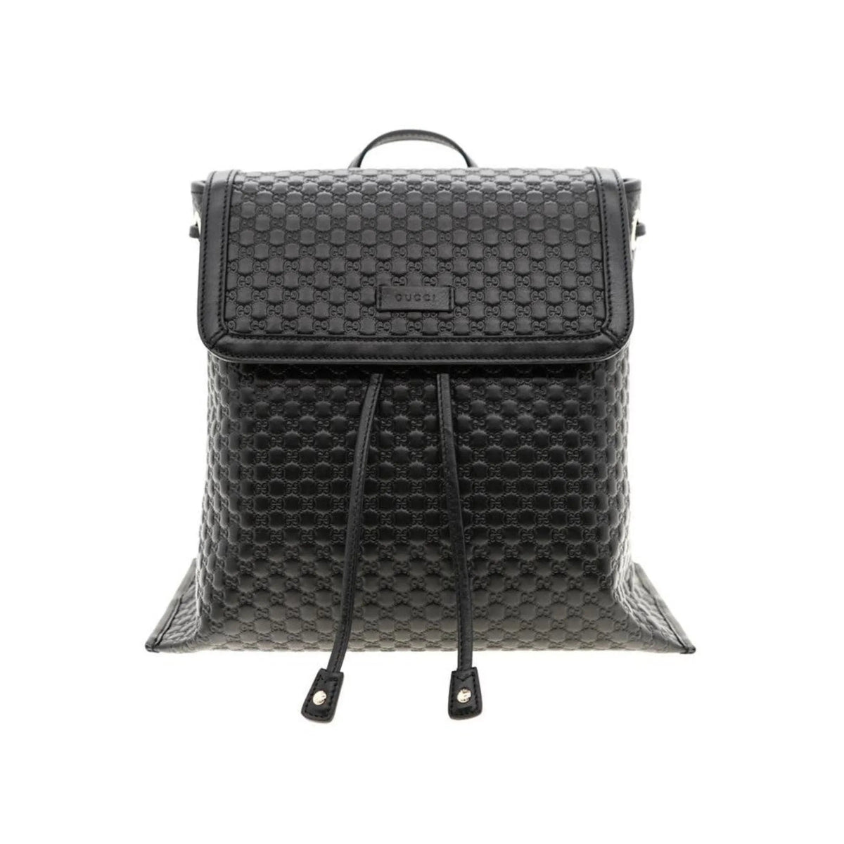 Gucci Microguccisima Black Leather Drawstring Backpack - Handbags - Clayton's Online Store