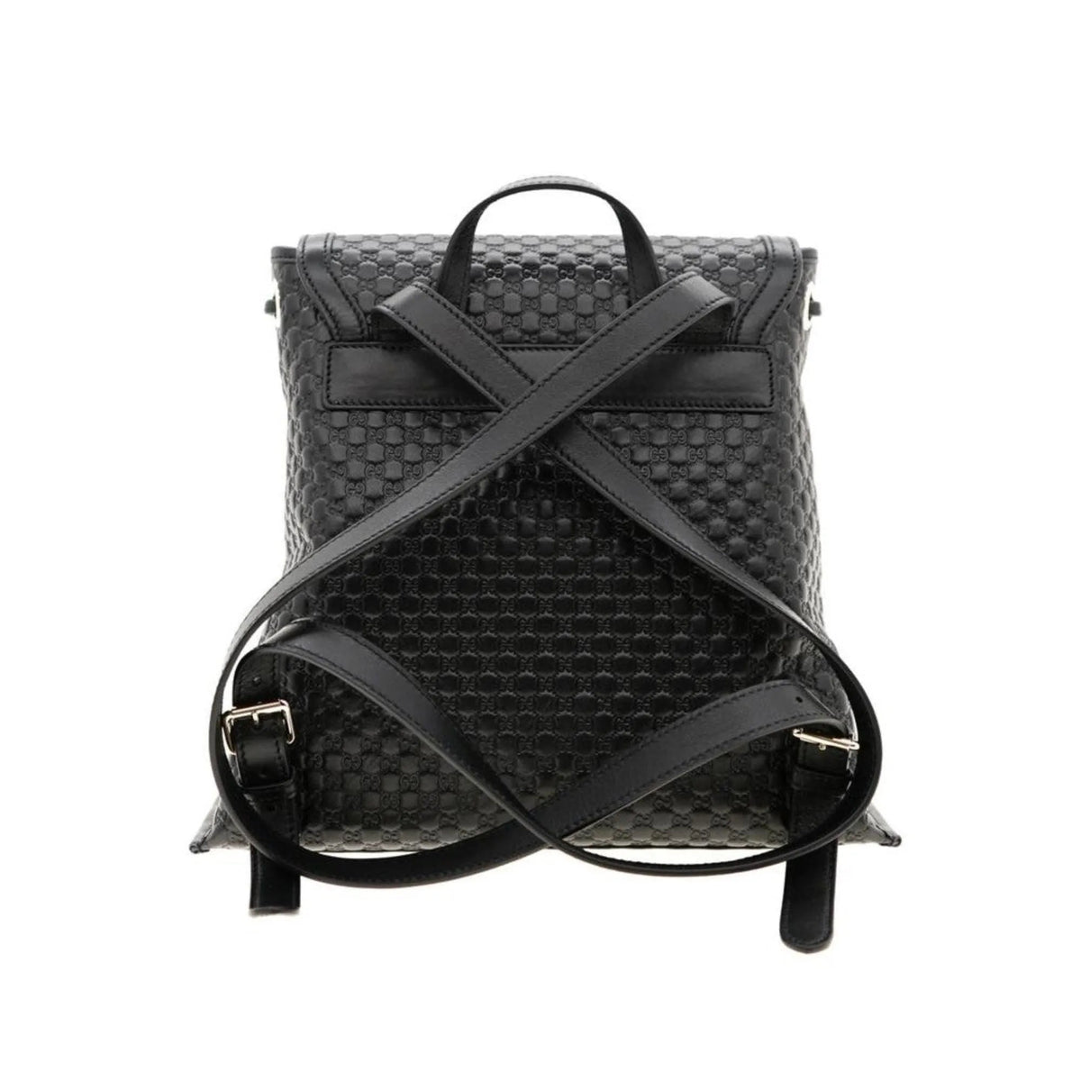 Gucci Microguccisima Black Leather Drawstring Backpack - Handbags - Clayton's Online Store