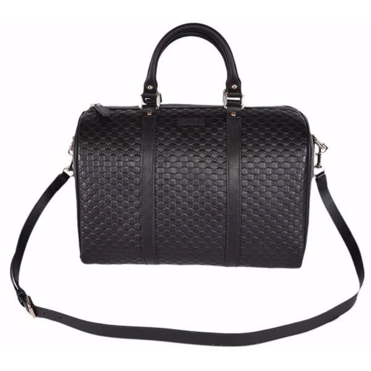 Gucci Microguccissima GG Black Leather Embossed Boston Bag - Handbags - Clayton's Online Store