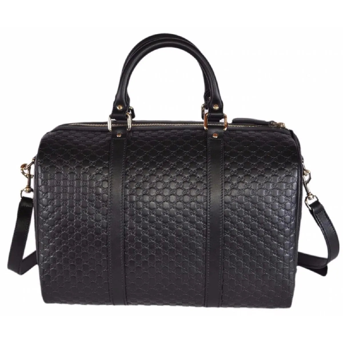 Gucci Microguccissima GG Black Leather Embossed Boston Bag - Handbags - Clayton's Online Store