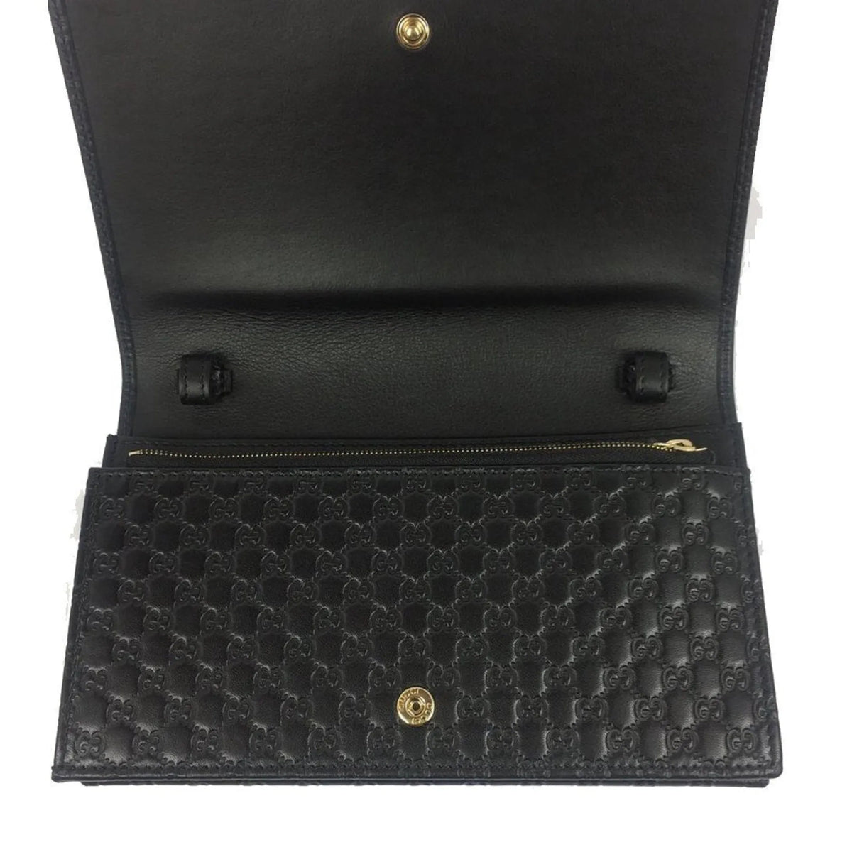 Gucci Microguccissima Black Wallet Crossbody Handbag