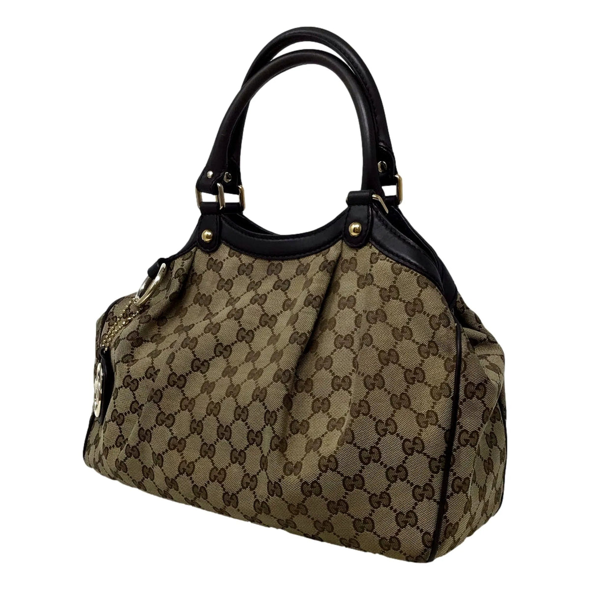 Gucci Monogram Medium Sukey Tote Beige Dark Brown - Handbags - Clayton's Online Store