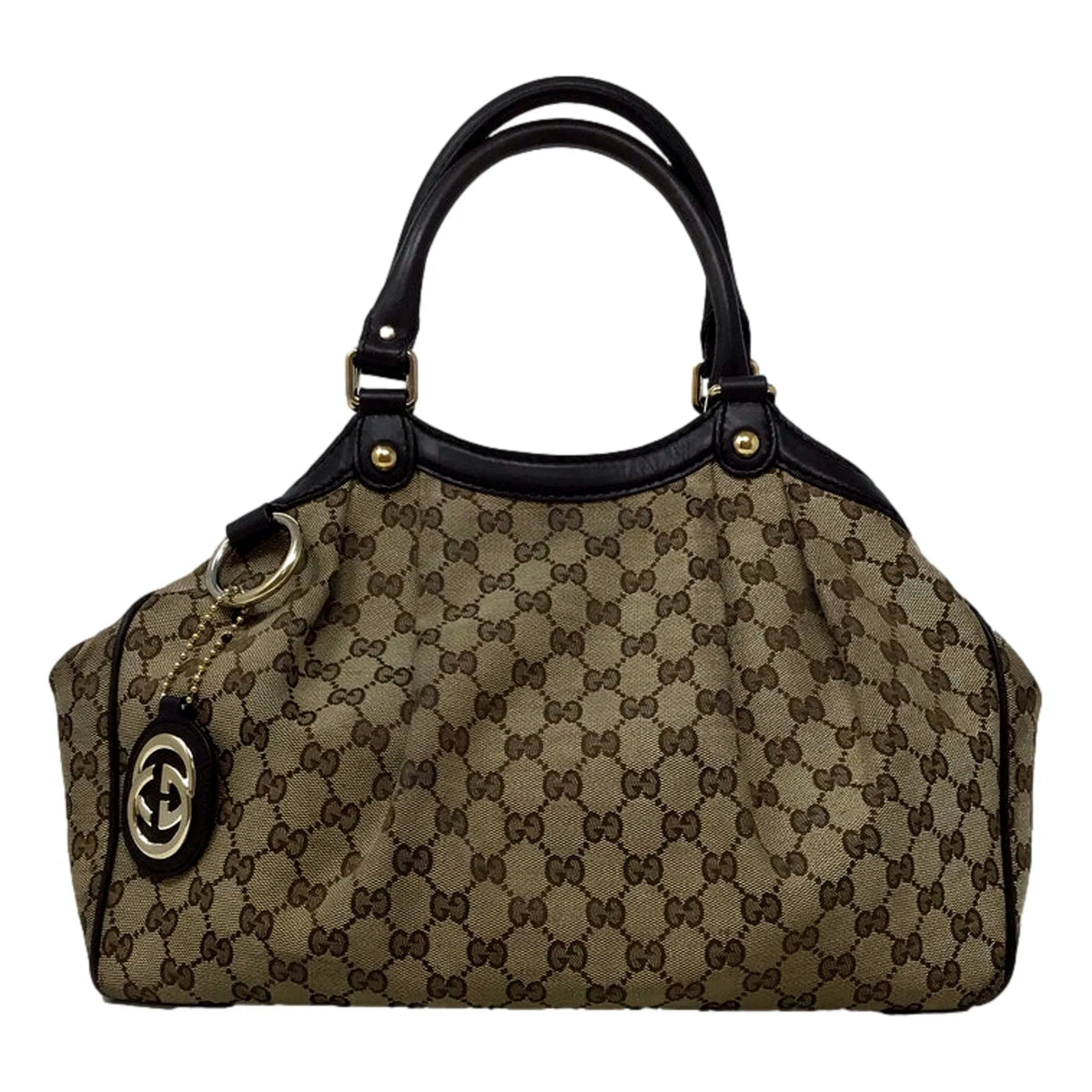 Gucci Monogram Medium Sukey Tote Beige Dark Brown - Handbags - Clayton's Online Store