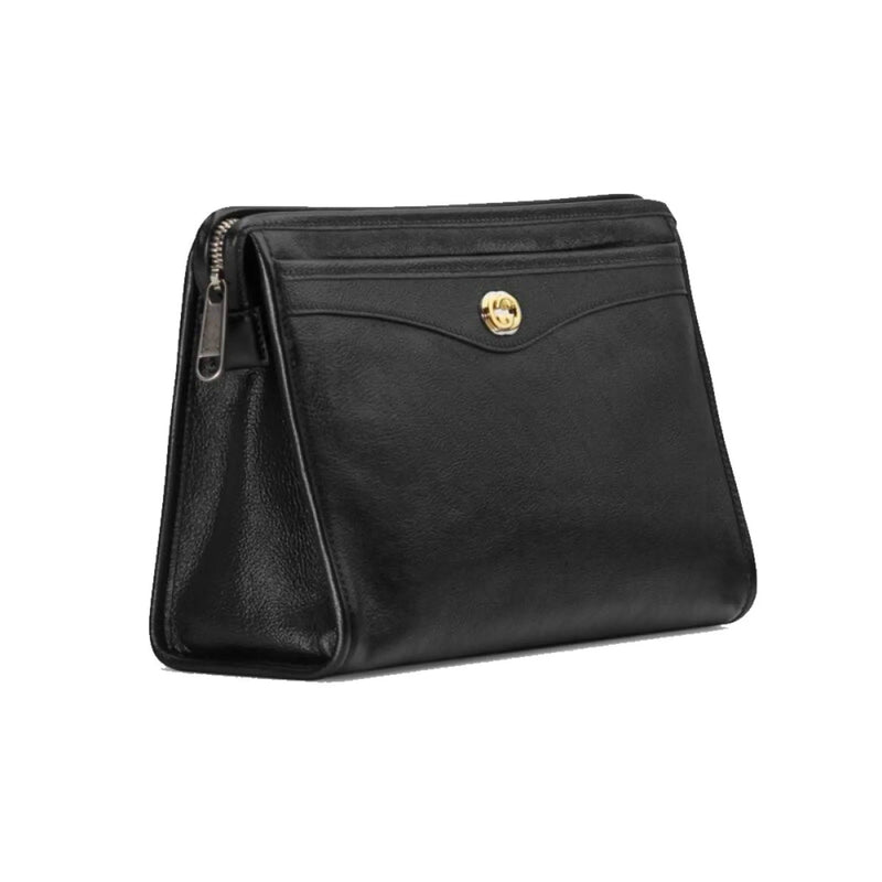 Gucci Morpheus Black Fluffy Calf Leather Cosmetic Pouch Bag - Handbags - Clayton's Online Store