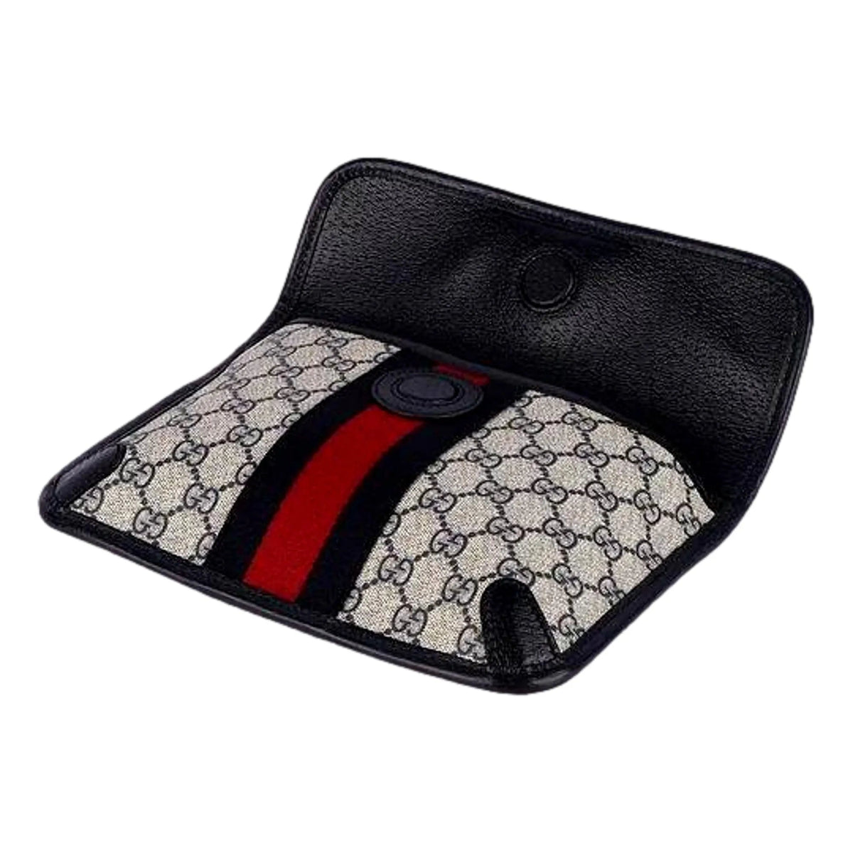 Gucci Ophidia Flap Belt Bag GG Beige Coated Canvas Navy and Red - Handbags - Clayton's Online Store