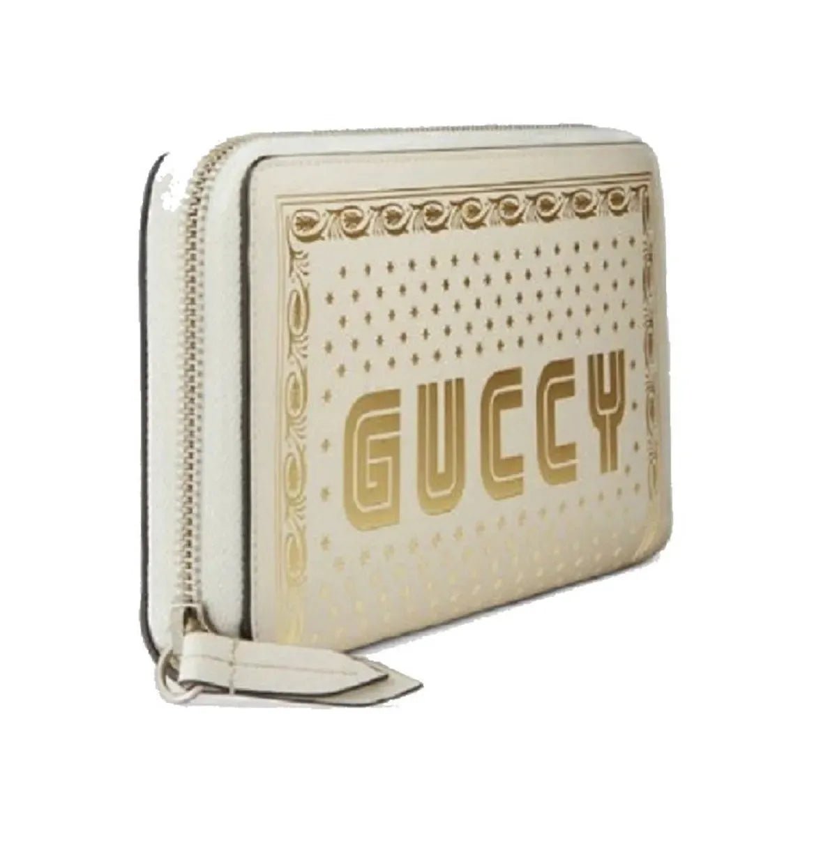 Gucci Sega Guccy Stars White Moon Gold Zipper Leather Wallet - Wallets - Clayton's Online Store