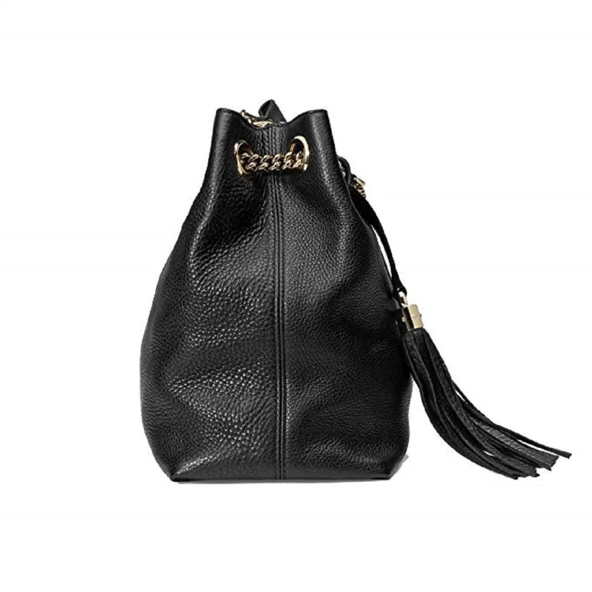 Gucci Soho Black Cellarius GG Logo Leather Chain Tote Bag - Handbags - Clayton's Online Store