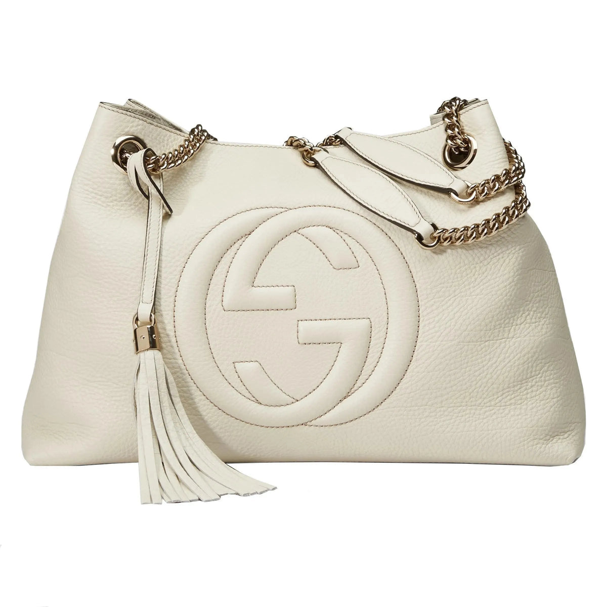 Gucci Soho GG Ivory Leather Chain Shoulder Tote Bag - Handbags - Clayton's Online Store