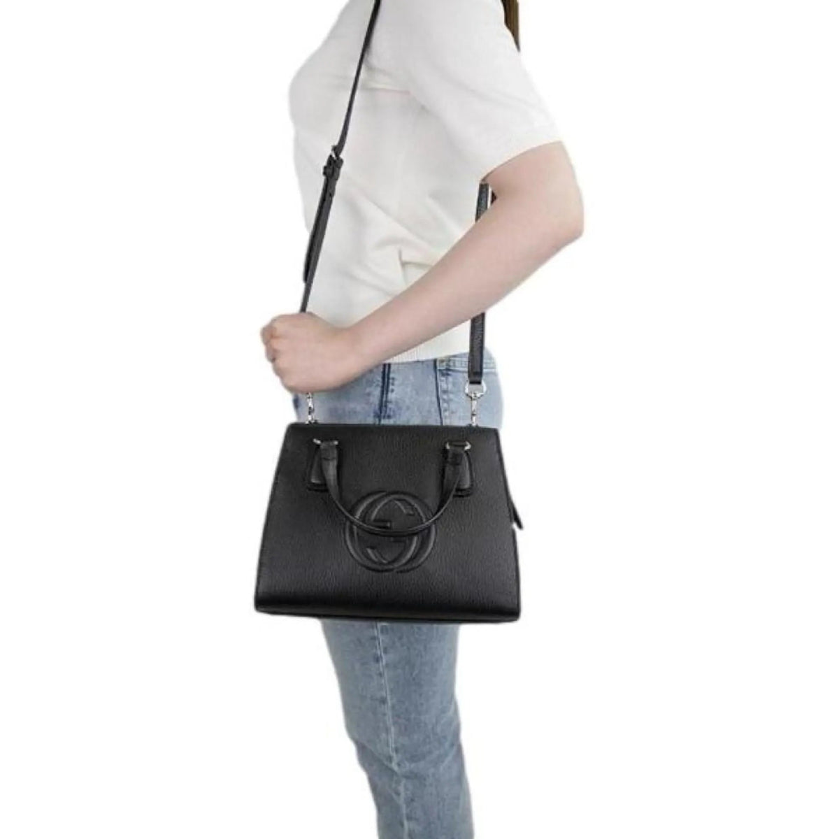 Gucci Soho Leather Tote Crossbody Bag Black - Handbags - Clayton's Online Store