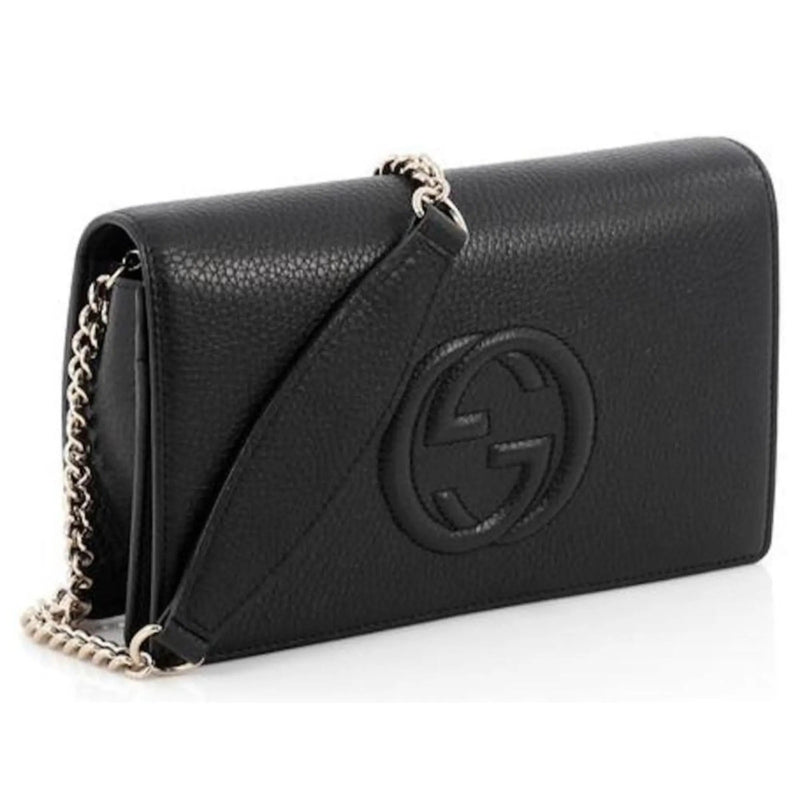 Gucci Soho Wallet on Chain Black Leather Cross Body Clutch Bag - Handbags - Clayton's Online Store