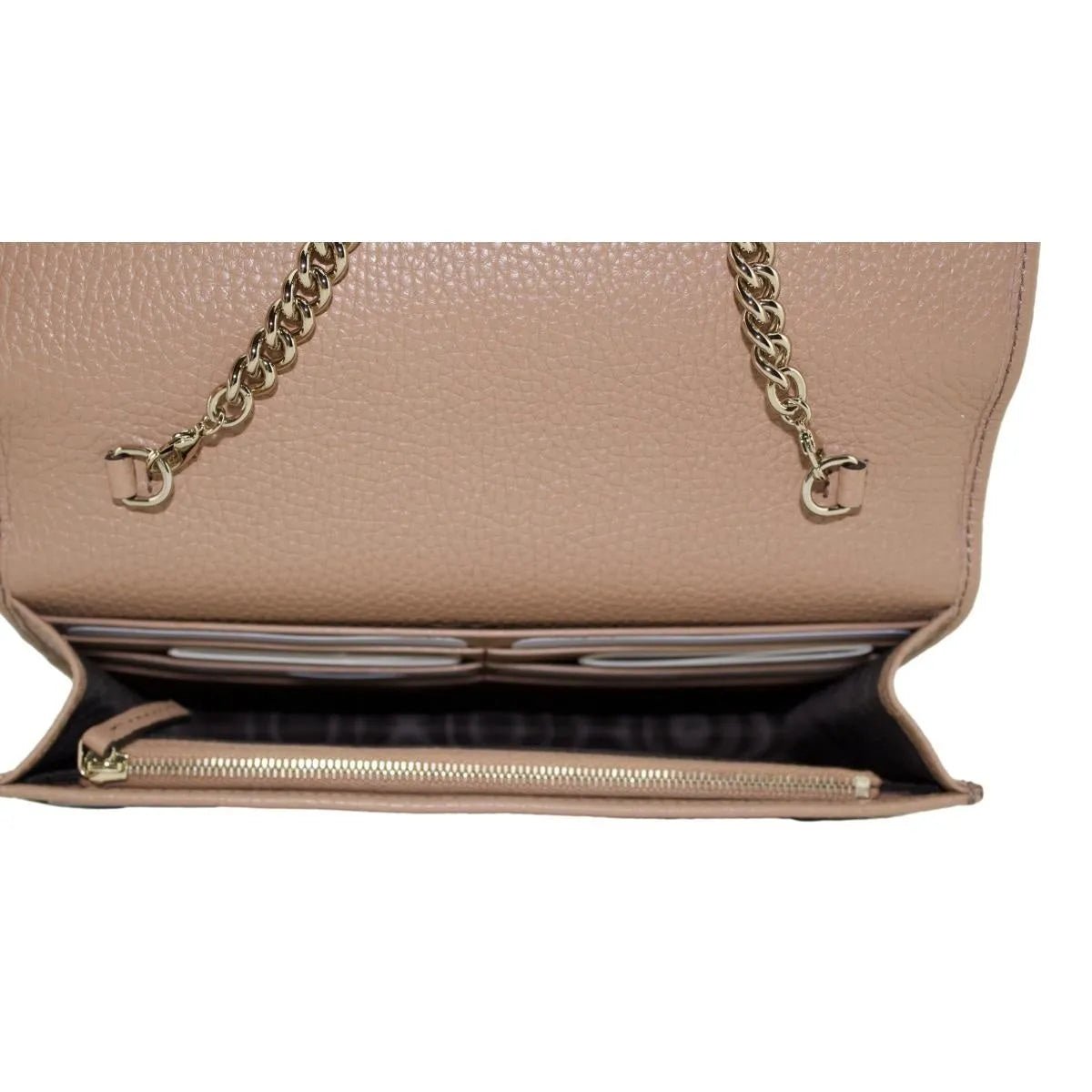 Gucci Soho Wallet on Chain Camelia Beige Leather Crossbody Clutch Bag - Handbags - Clayton's Online Store