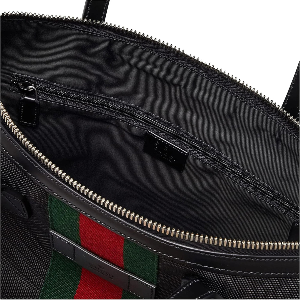 Gucci Techno Web Stripe Black Canvas Large Crossbody Duffle Bag - Handbags - Clayton's Online Store