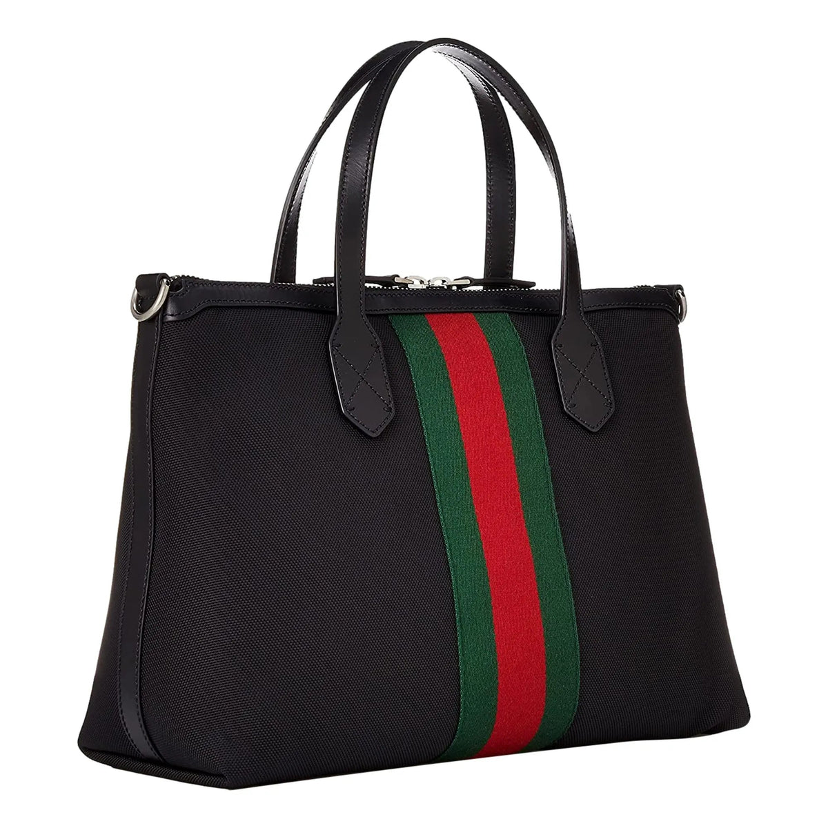 Gucci Techno Web Stripe Black Canvas Large Crossbody Duffle Bag - Handbags - Clayton's Online Store