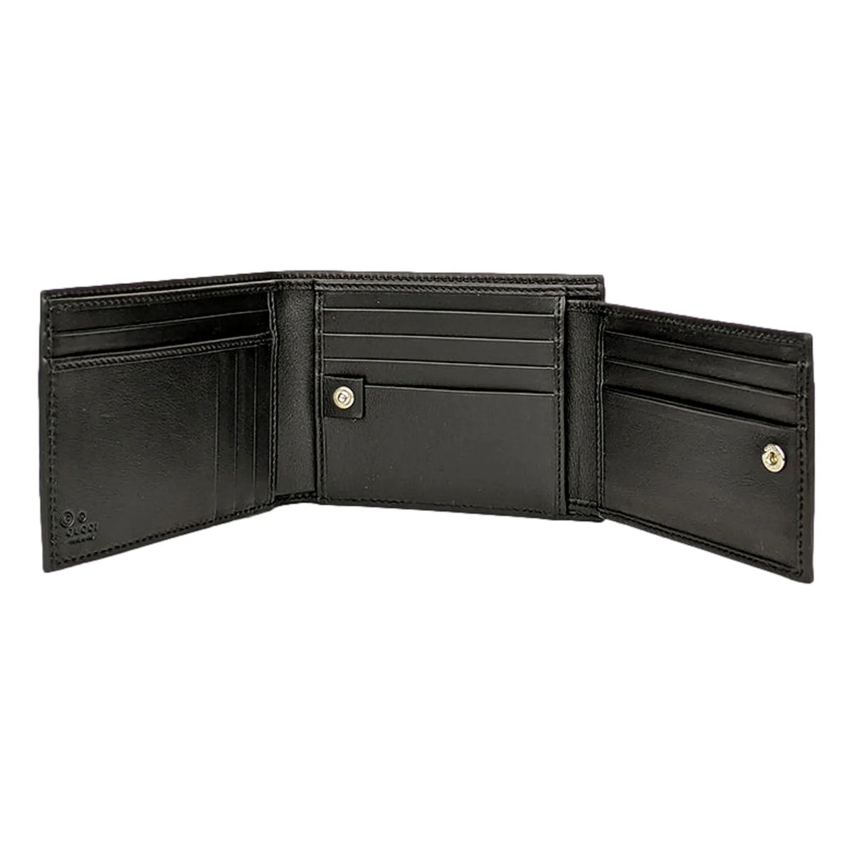 Gucci Men's Microguccissima GG Black Leather Trifold ID Wallet