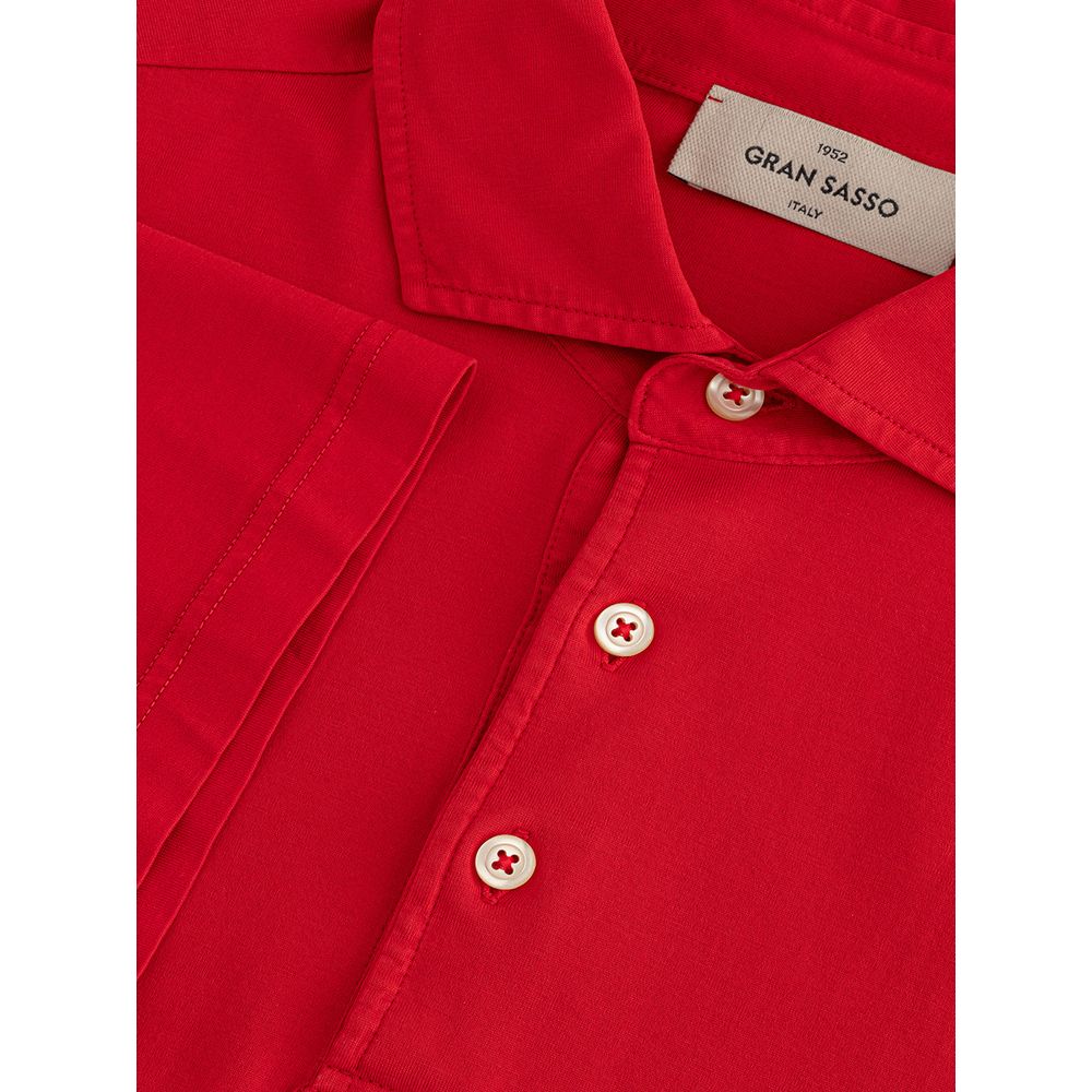Gran Sasso Elegant Cotton Polo in Ravishing Red