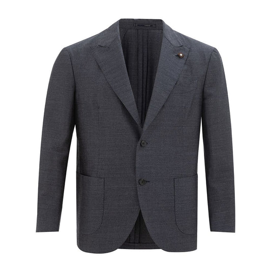 Lardini Elegant Gray Wool Jacket for Sophisticated Men