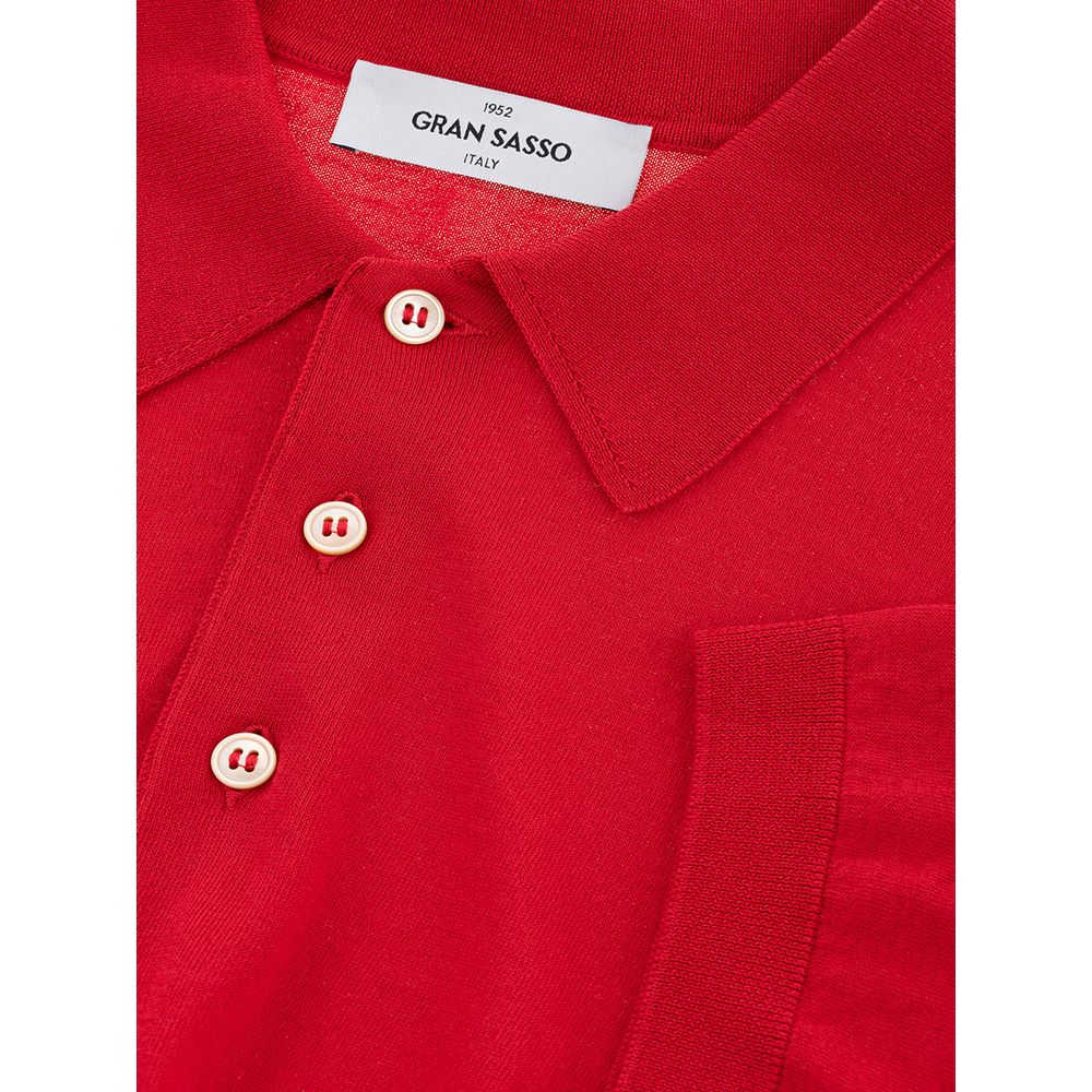 Gran Sasso Elegant Italian Cotton Polo Shirt in Vibrant Red