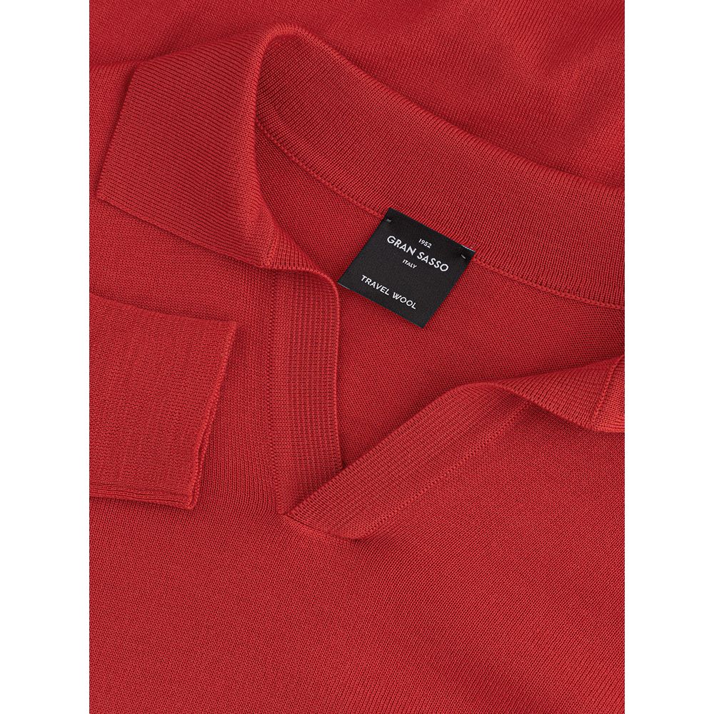 Gran Sasso Elegant Fuchsia Wool Polo Shirt for Men