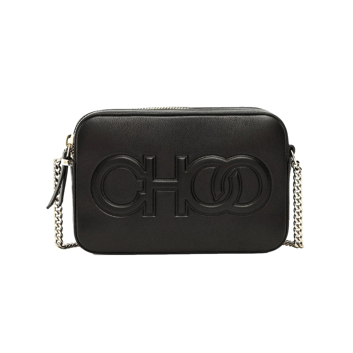 Jimmy Choo Balti Embossed Black Leather Camera Crossbody Bag - Handbags - Clayton's Online Store