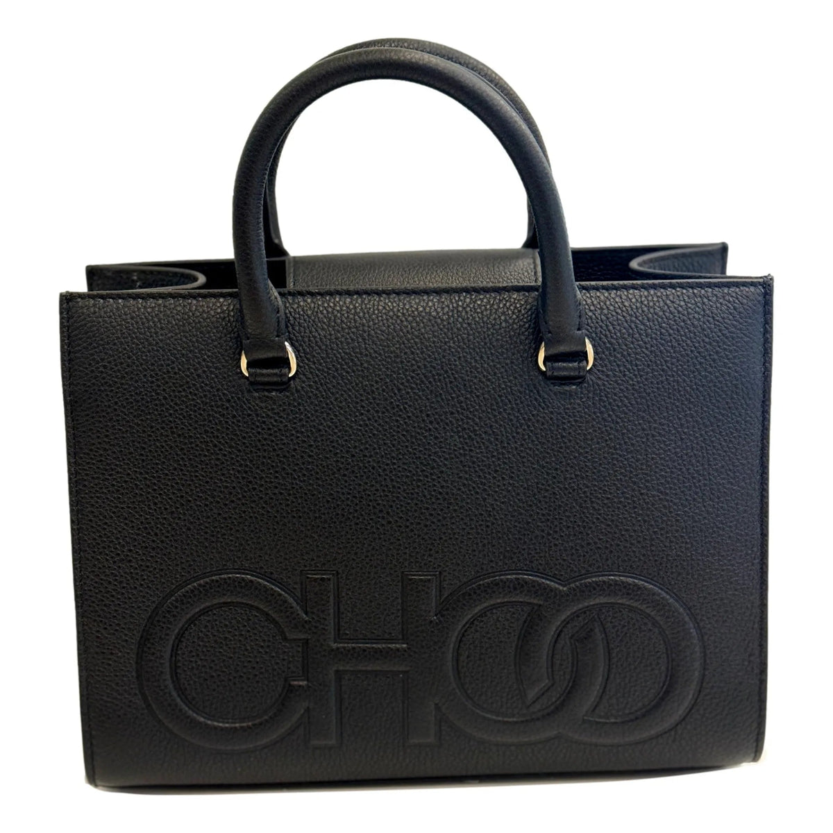 Jimmy Choo Book Medium Tote Crossbody Bag Embossed Black Leather - Handbags - Clayton's Online Store