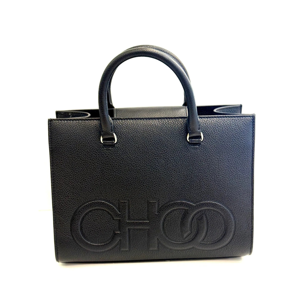 Jimmy Choo Book Medium Tote Crossbody Bag Embossed Black Leather - Handbags - Clayton's Online Store