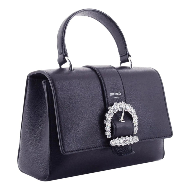 Jimmy Choo Cheri Dark Blue Leather Top Handle Bag