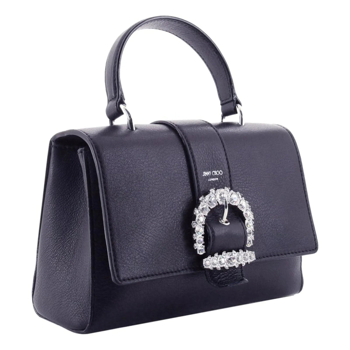 Jimmy Choo Cheri Dark Blue Leather Top Handle Bag - Handbags - Clayton's Online Store