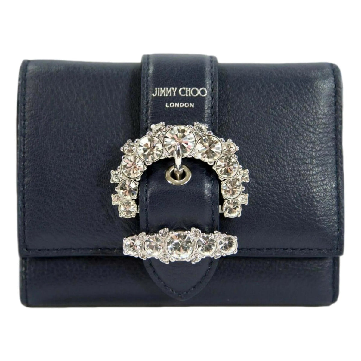 Jimmy Choo Cheri Dark Blue Leather Trifold Walllet - Wallets - Clayton's Online Store