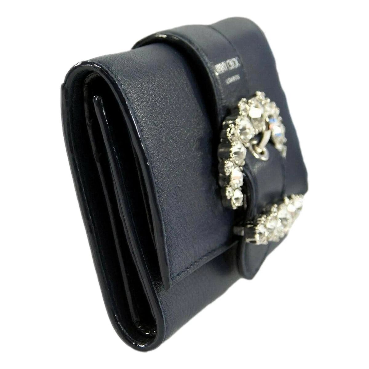 Jimmy Choo Cheri Dark Blue Leather Trifold Walllet - Wallets - Clayton's Online Store