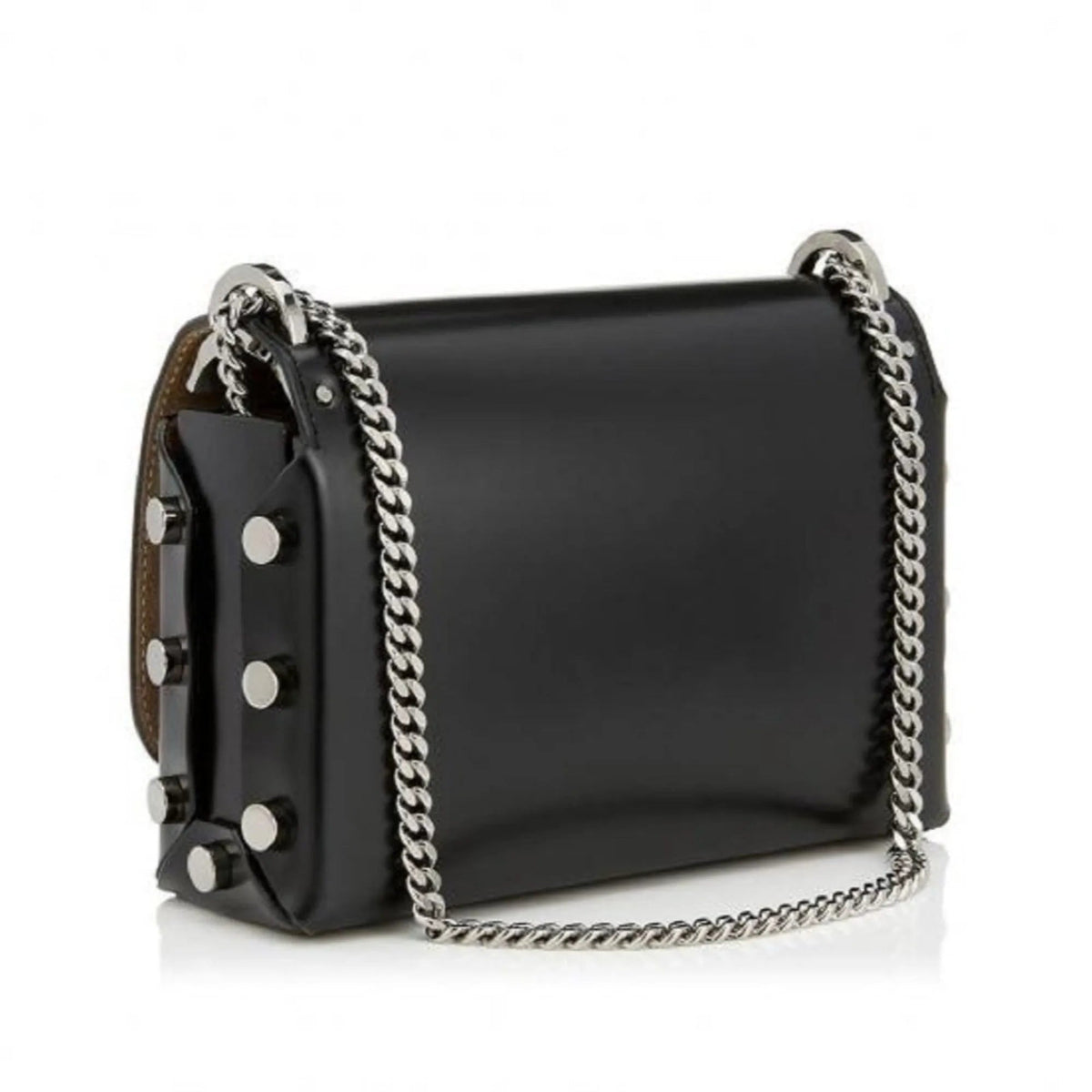 Jimmy Choo Lockett Petite Black Leather Gold Silver Studs - Handbags - Clayton's Online Store