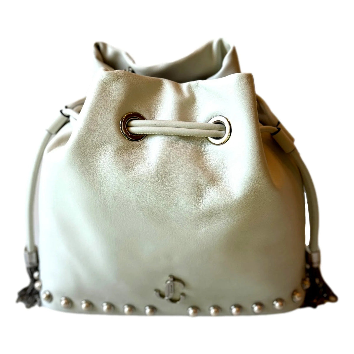 Jimmy Choo Marcheline Pearl Small Bucket Crossbody Bag Ivory - Handbags - Clayton's Online Store