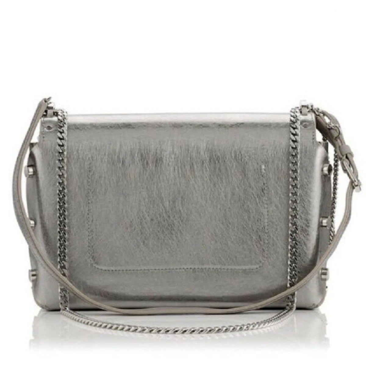 Jimmy Choo Metallic Silver Lockett Crossbody Shoulder Bag