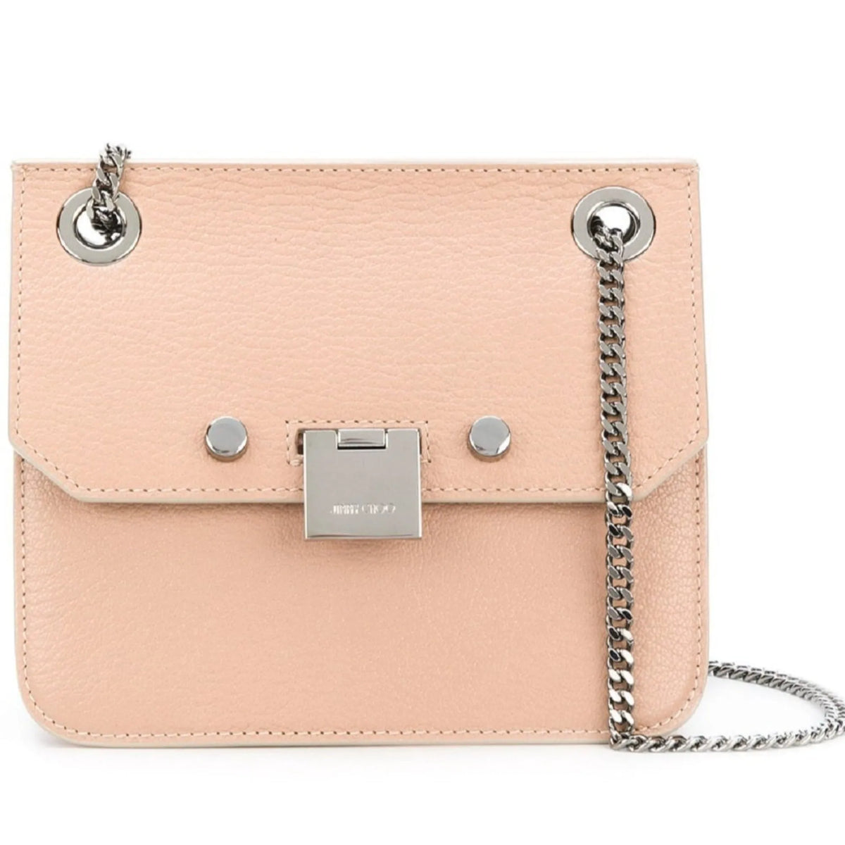 Jimmy Choo Mini Rebel Pink Crossbody Bag Silver Chain Strap Cross Body Bag