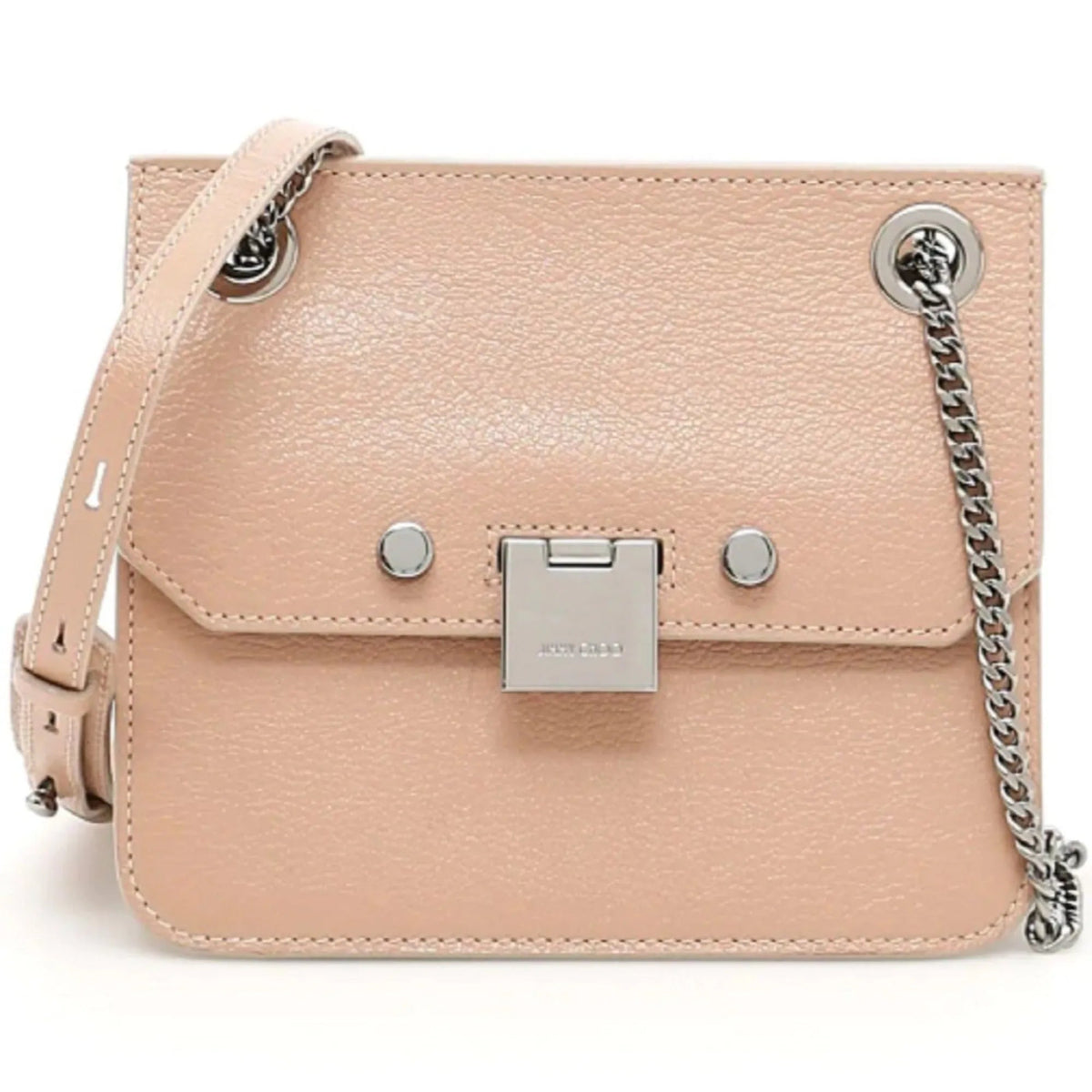 Jimmy Choo Mini Rebel Pink Crossbody Bag Silver Chain Strap Cross Body Bag - Handbags - Clayton's Online Store