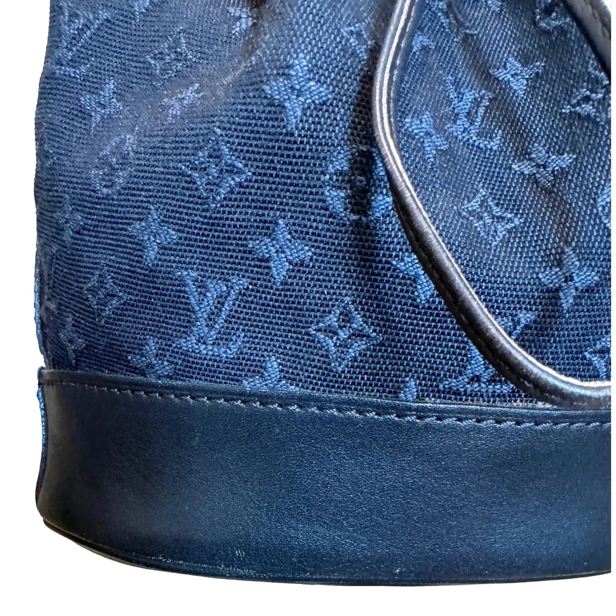 Louis Vuitton Mini Lin Noelie Blue Monogram Bucket Handbag - Handbags - Clayton's Online Store