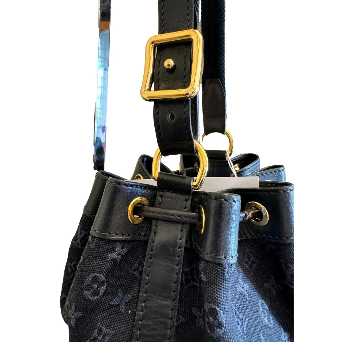 Louis Vuitton Mini Lin Noelie Blue Monogram Bucket Handbag - Handbags - Clayton's Online Store