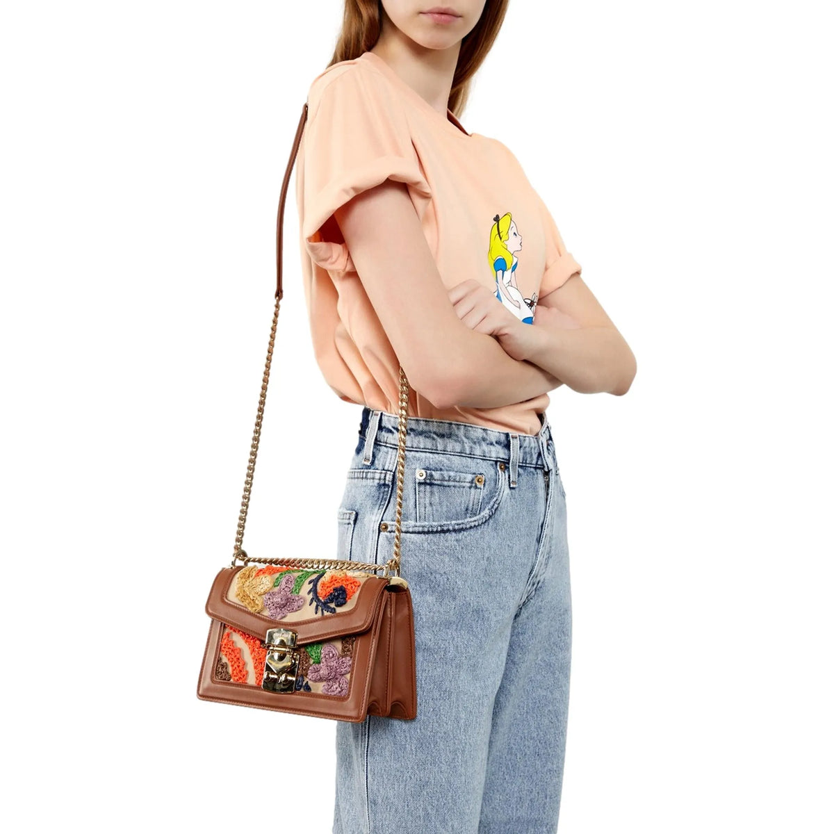 Miu Miu Canapa Ricamo Bamboo Embroidered Shoulder Bag