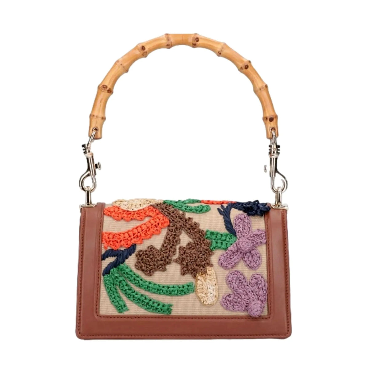 Miu Miu Canapa Ricamo Bamboo Embroidered Shoulder Bag - Handbags - Clayton's Online Store