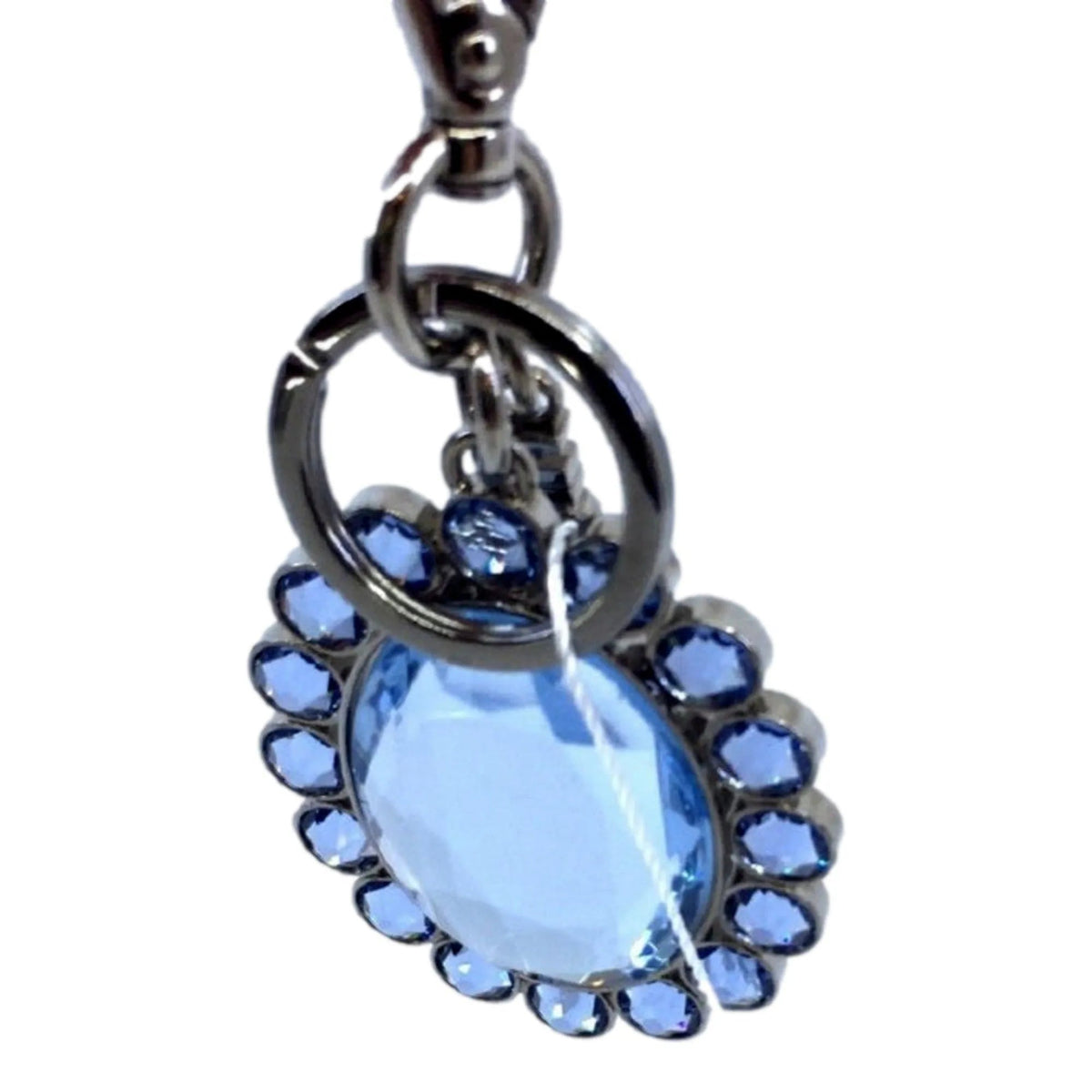 Miu Miu Trick Key Chain Ring Bag Charm Crystal Rhinestone Light Blue - Keychains - Clayton's Online Store