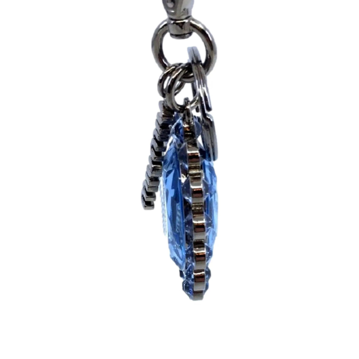 Miu Miu Trick Key Chain Ring Bag Charm Crystal Rhinestone Light Blue - Keychains - Clayton's Online Store