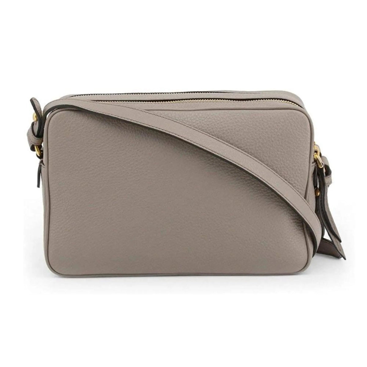 Prada Argilla Grey Vitello Phenix Leather Double Zip Cross Body Bag - Handbags - Clayton's Online Store