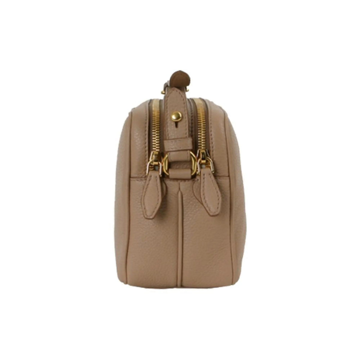 Prada Beige Vitello Phenix Leather Double Zip Crossbody Bag - Handbags - Clayton's Online Store