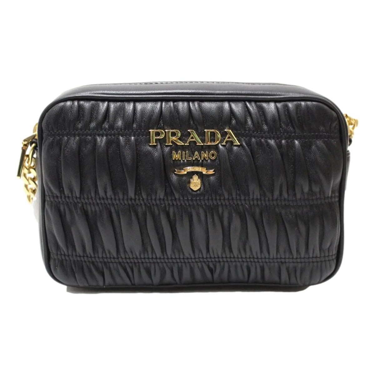 Prada Black Gaufre Leather Small Crossbody Bag - Handbags - Clayton's Online Store