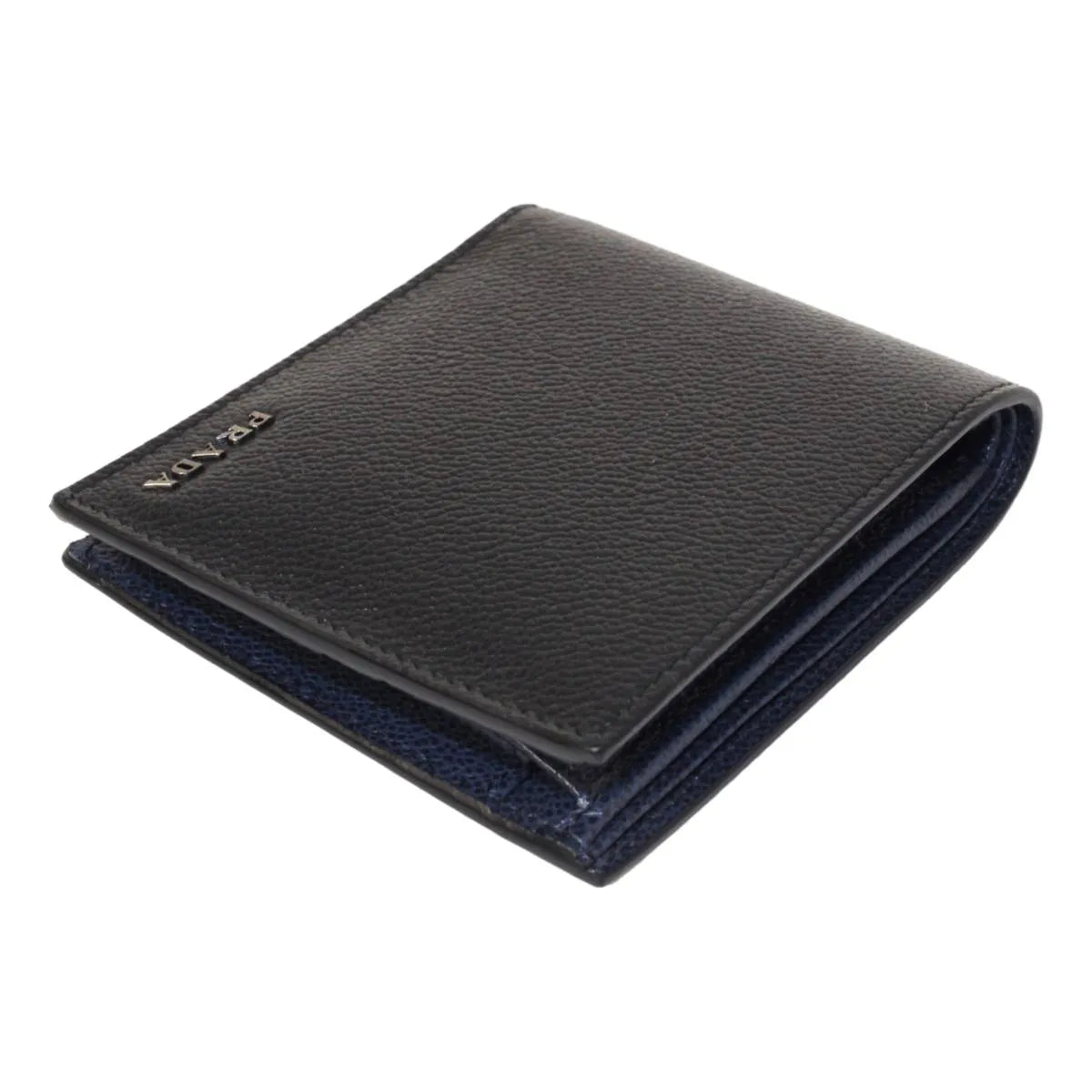 Prada Black Vitello Micro Grain Leather Bifold Wallet