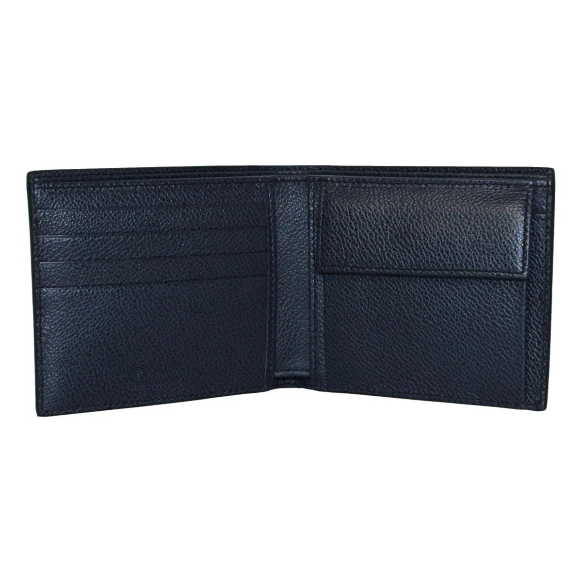 Prada Black Vitello Micro Grain Leather Bifold Wallet