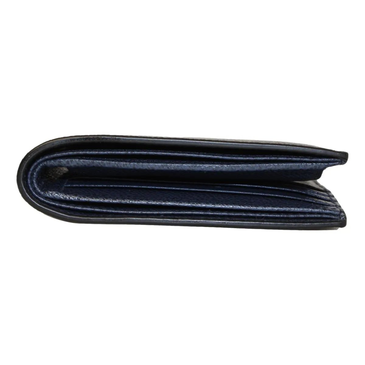 Prada Black Navy Vitello Micro Grain Leather Bifold Wallet - Wallets - Clayton's Online Store